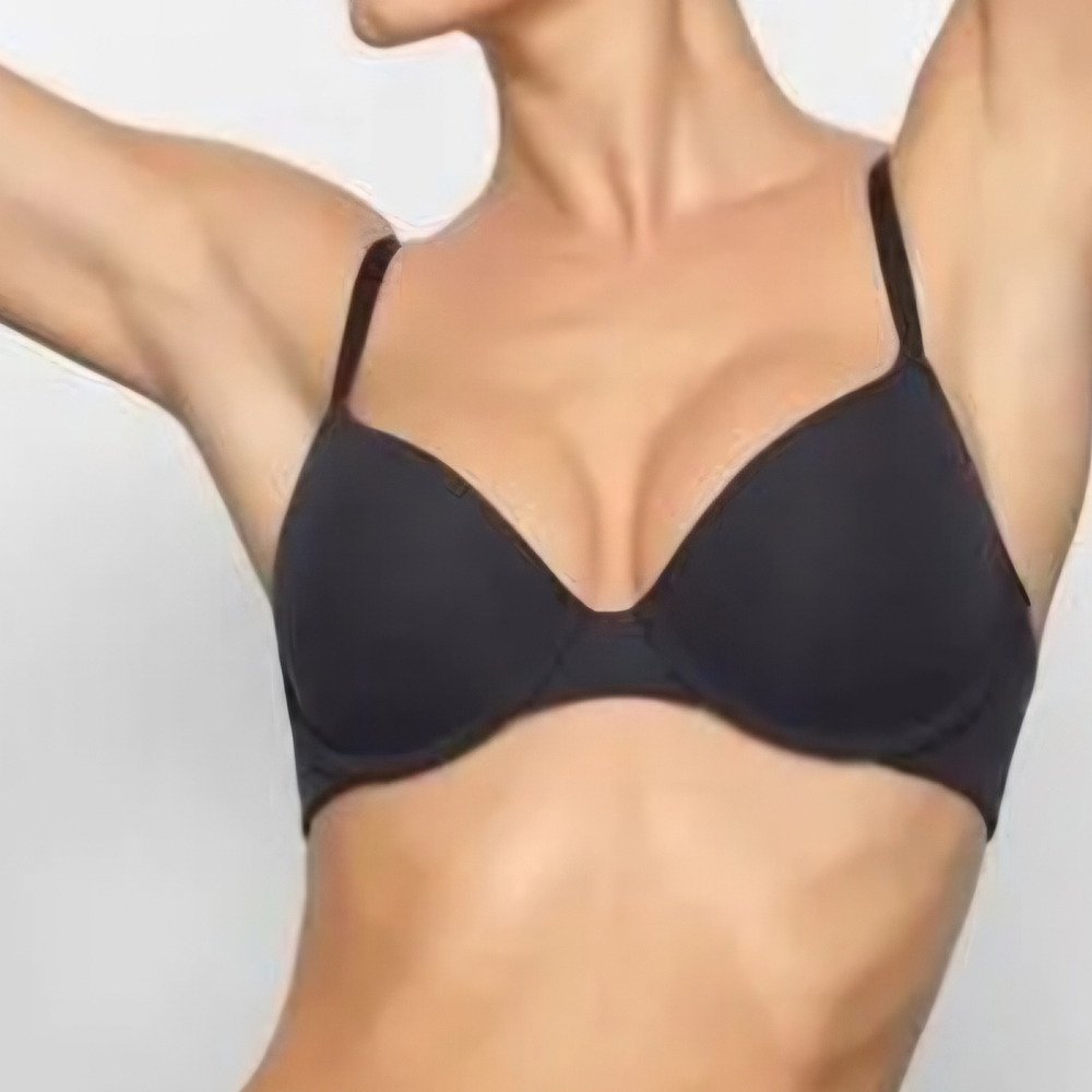 (W) NWT SKIMS T-SHIRT DEMI BRA,WITH UNDERWIRE,SIZE 38D,COLOR:BLACK